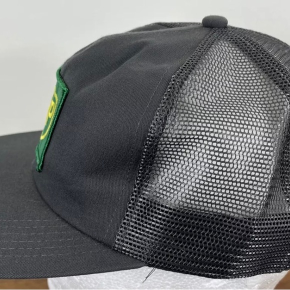 VINTAGE 90s BP British Petroleum Patch Trucker Snapback Hat Cap Gray Workwear - Picture 8 of 15